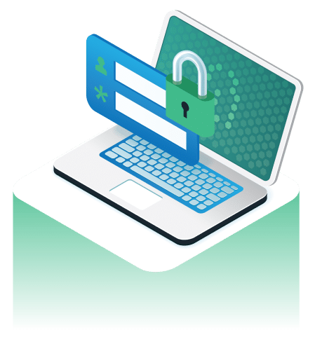 cyber security icon with computer and icon